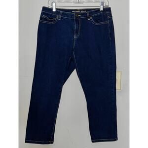 MICHAEL KORS BLUE MEDIUM WASH STRETCH CAPRI JEANS SIZE 8